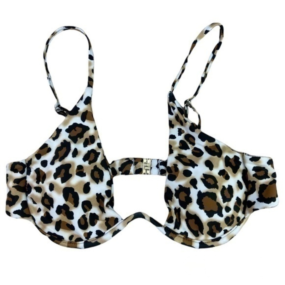 Zaful Push Up Bikini Top Womens Animal Leopard Print Plunge Underwire